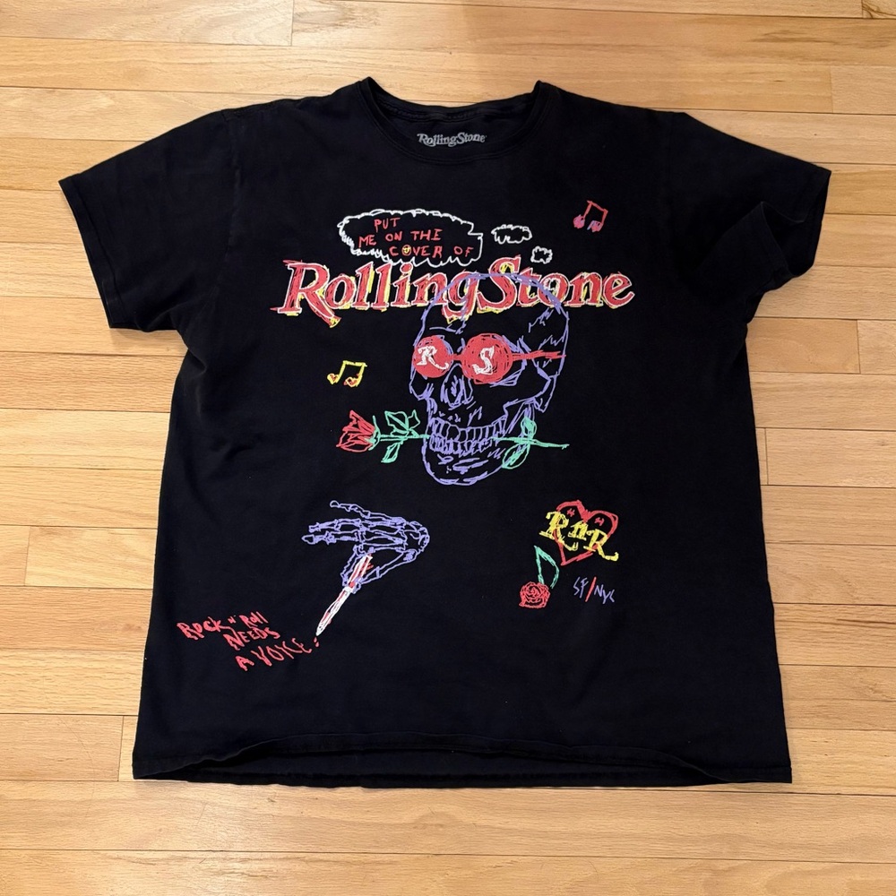 The Rolling Stones Black T Shirt with Graphics